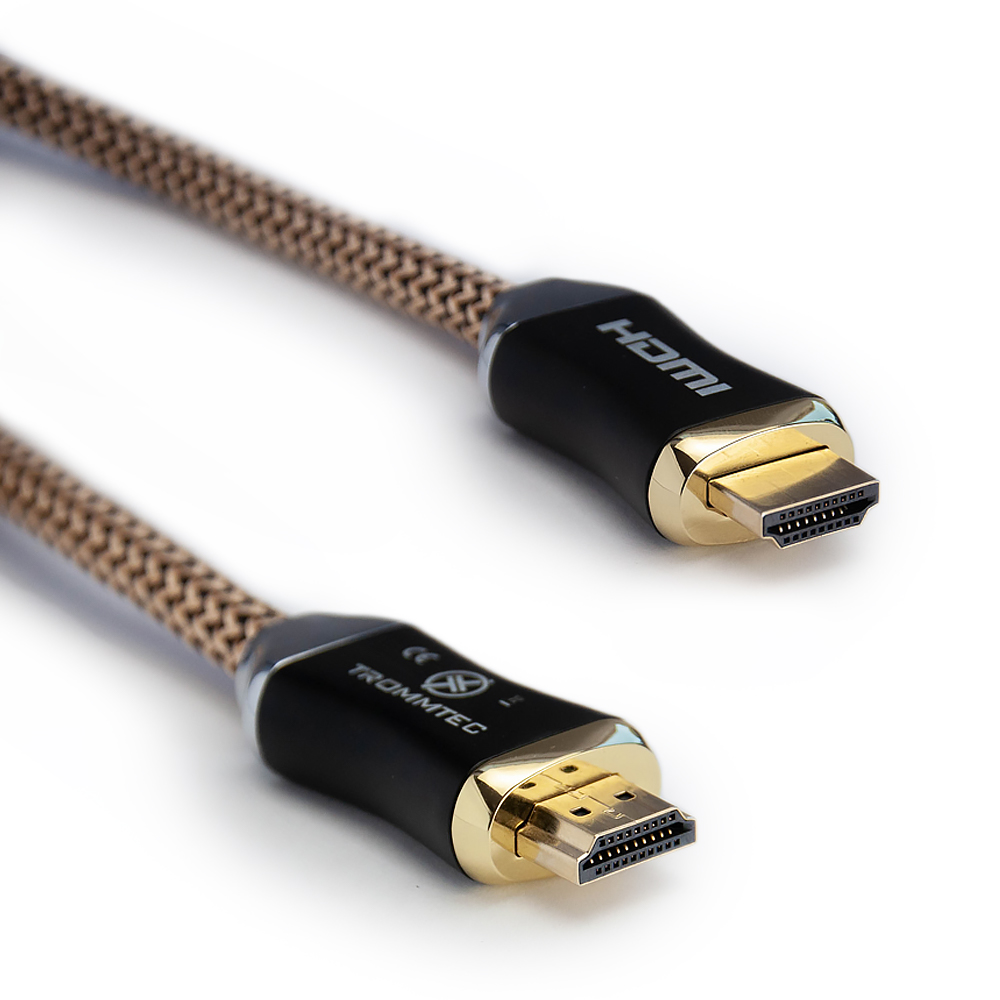 Fair produziert. Minimal verpackt. Technisch top. HDMI-Kabel mit Verantwortung – von TrommTEC. High Speed HDMI Kabel 4K ready / ARC / Ethernet / Environmentally friendly production / 2m