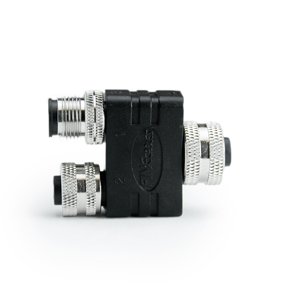 M12 Y- Verteiler Rundsteckverbinder 5P, A Cod. Buchse, Stecker-Buchse, gerade, ohne Leitung