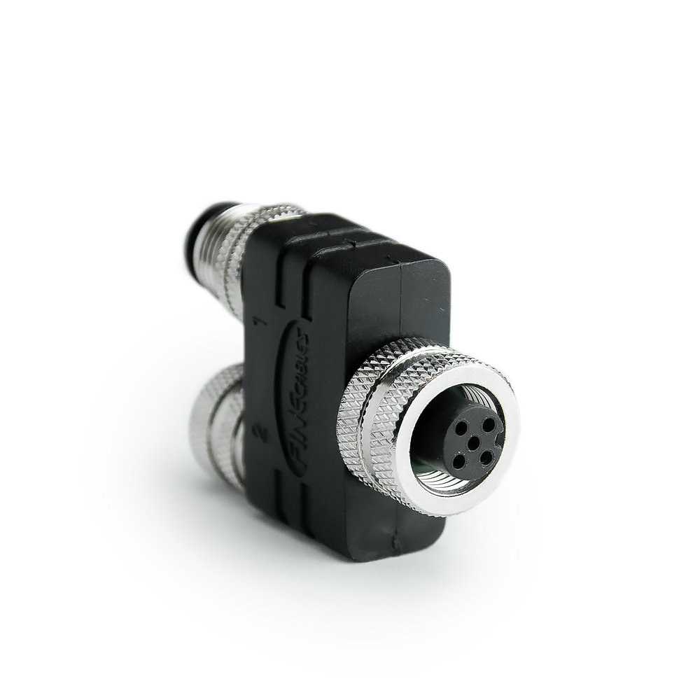 M12 Y- Verteiler Rundsteckverbinder 5P, A Cod. Buchse, Stecker-Buchse, gerade, ohne Leitung