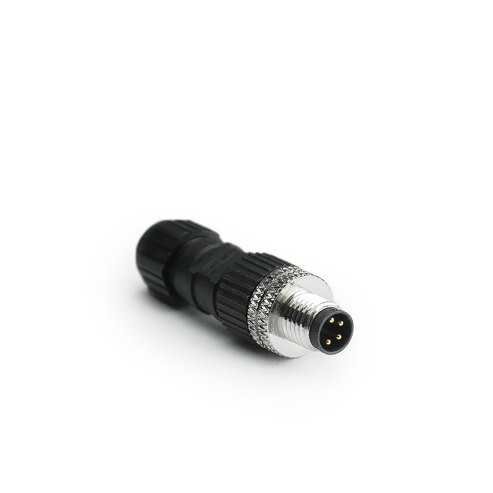 M8 Stecker 4P, A Cod. Feldkonfektionierbar, Lötanschluss, gerade, ohne Leitung